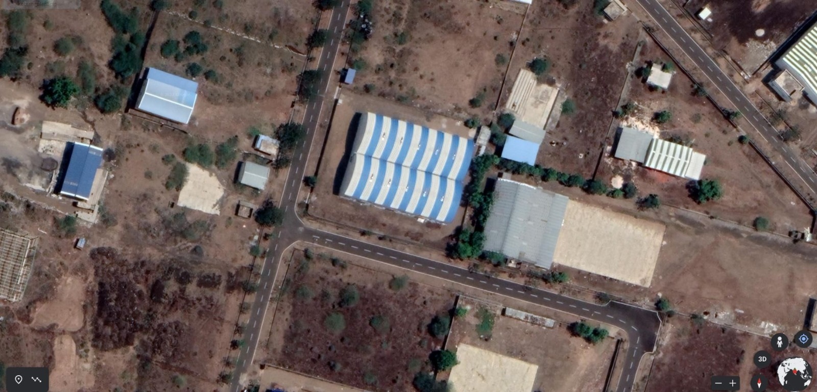 Satellite view of the warehouse location